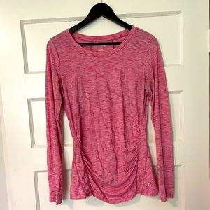 Two Gapfit Maternity Long-Sleeved Exercise Tops - Pink and Blue - EUC